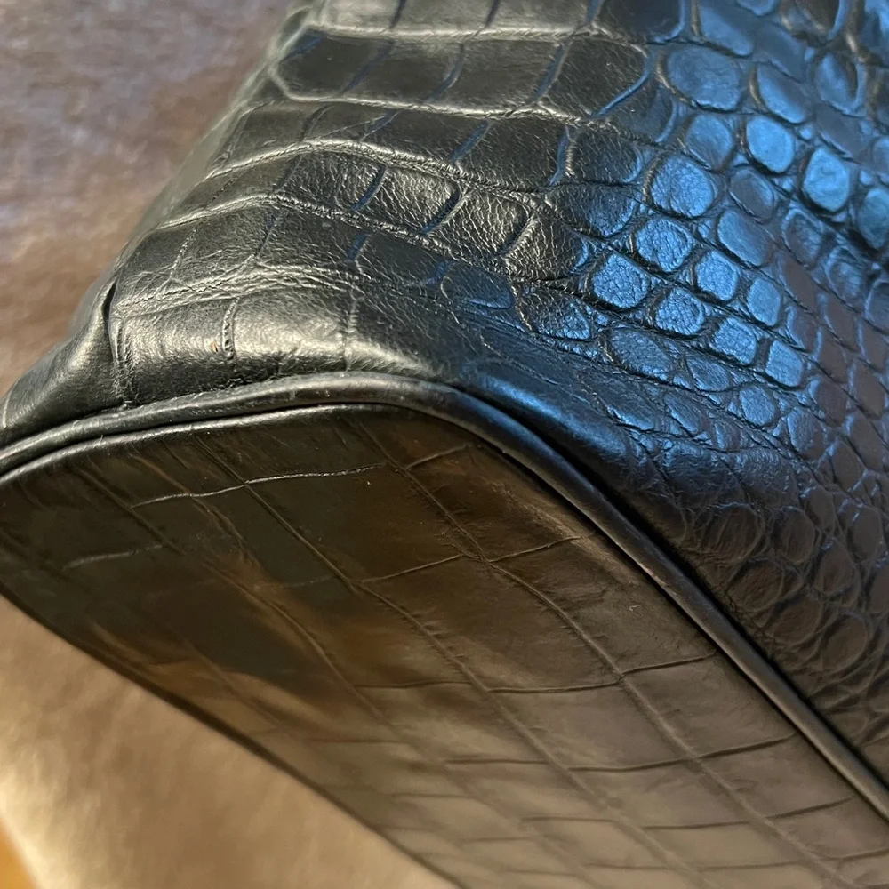 DONALD J. PLINER Crocodile Embossed Leather Bag - Picture 9 of 16